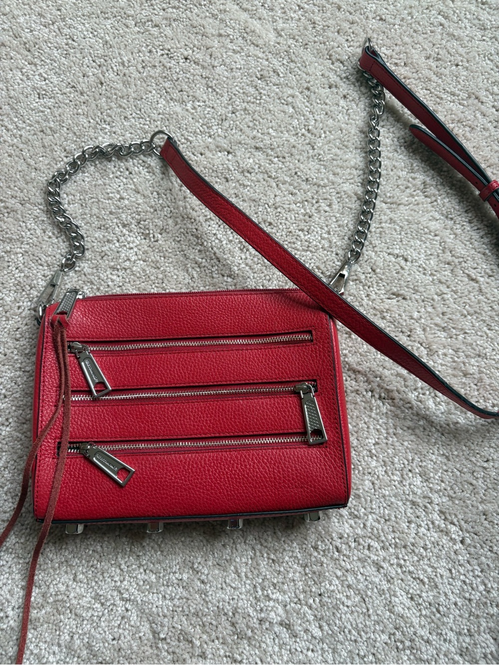 Rebecca Minkoff Crossbody Leather Bag with Chain Strap